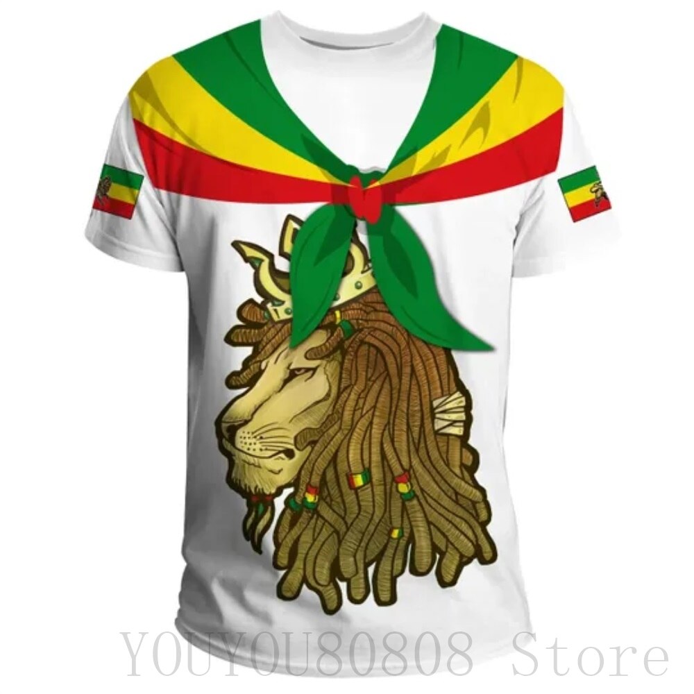 Summer New Tigray Active Flag Country Flag 3D Printing High Quality T-Shirt Summer Round Neck Men's Ladies Loose Casual T-Shirt