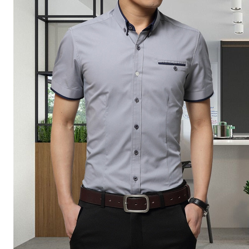 2023 New Arrival Brand Men's Summer Business Shirt Short Sleeves