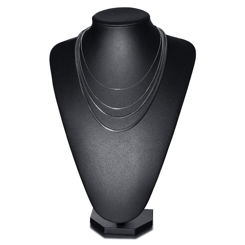 1 Piece Width 1/2/3/4Mm Round Snake Chain Necklace Stainless Steel Chokers For Jewelry Making