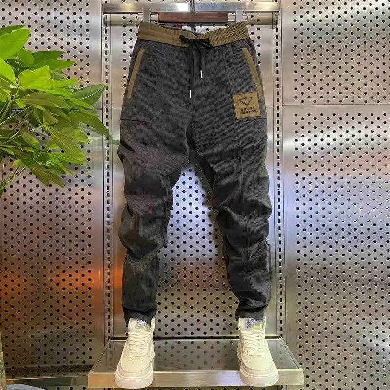 Man Corduroy Sweatpants Autumn Winter Men Baggy Joggers Fashion Streetwear Casual Fleece Harem Pants Plus Size Fashion Trousers
