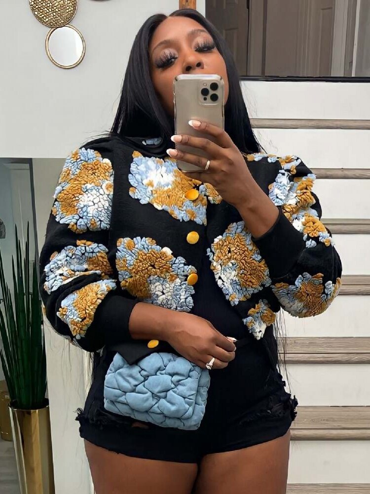 Dashiki African Casual Loose Jacket Woman Jacket Bomber Jacket Women Colorblock Coat Women Winter Spring Autumn New Sports Style