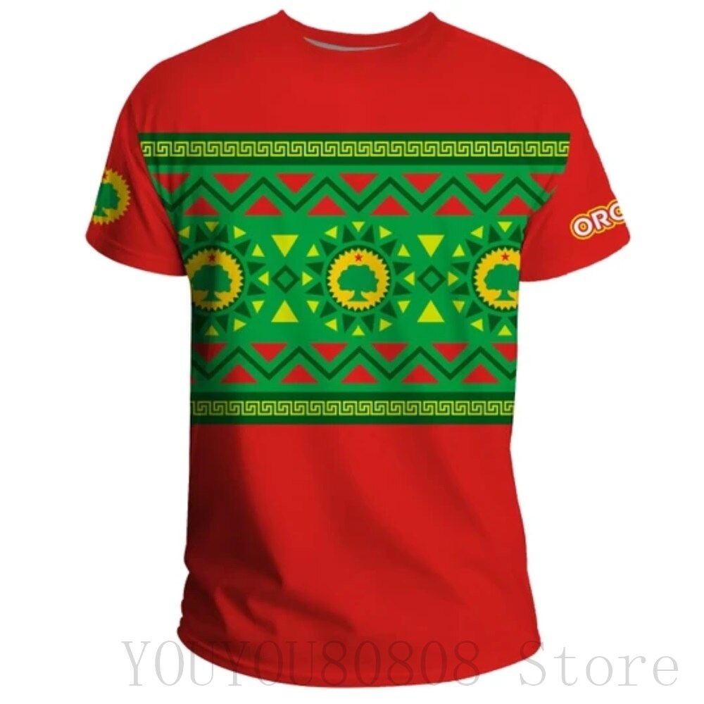 Summer New Tigray Active Flag Country Flag 3D Printing High Quality T-Shirt Summer Round Neck Men's Ladies Loose Casual T-Shirt