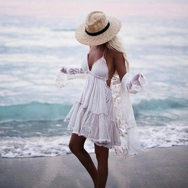 Summer Halter Boho Dress 2022 Vergoodr Women Lace Up Backless Beach Sundress Sexy Ball Gown Hippie Bohemian Tube Dresses Robe Lavender / Xs / United Summer Halter Boho Dress 2022 Vergoodr Women Lace Up Backless Beach Sundress Sexy Ball Gown Hippie Bohemian Tube Dresses Robe Lavender / Xs / United