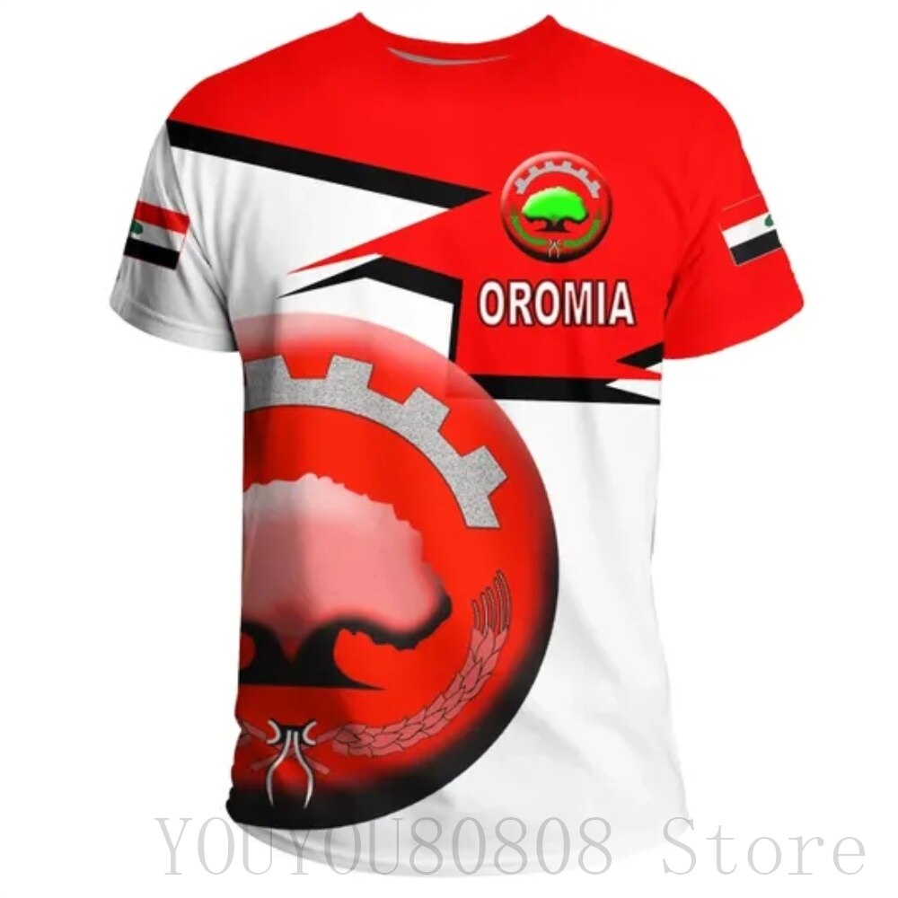 Summer New Tigray Active Flag Country Flag 3D Printing High Quality T-Shirt Summer Round Neck Men's Ladies Loose Casual T-Shirt