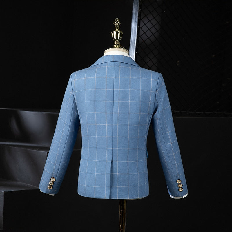 Boys Wedding Suit Kids Formal Blazer Jacket Vest Pants Bowtie 4PCS Tuxedo
