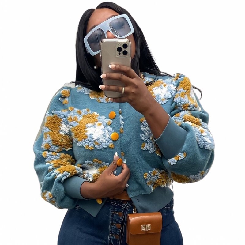 Dashiki African Casual Loose Jacket Woman Jacket Bomber Jacket Women Colorblock Coat Women Winter Spring Autumn New Sports Style