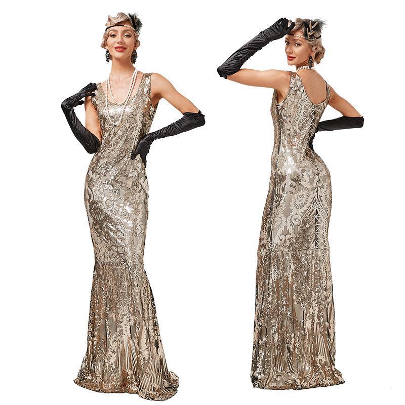 Women Mermaid 30s 1920s Flapper Gatsby Gown Cocktail Dress Party Long Mega Mart Center Women Mermaid 30s 1920s Flapper Gatsby Gown Cocktail Dress Party Long Mega Mart Center