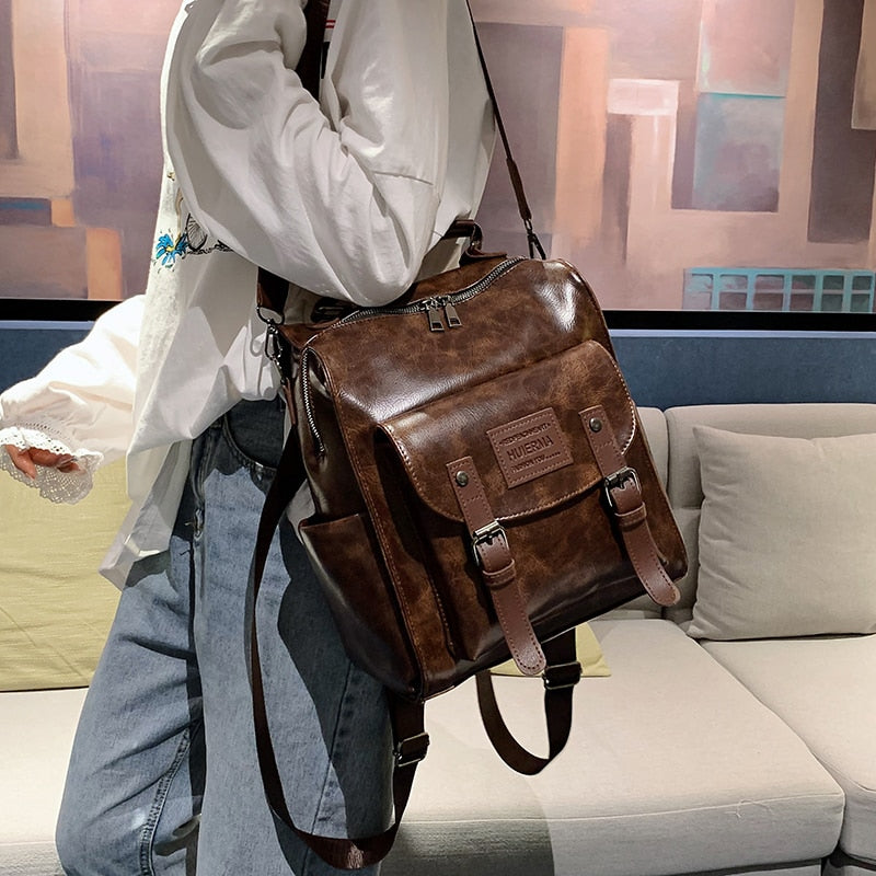 Women Pu Leather Backpack Fashion Rucksack Brand Designer Shoulder Bag Large Capacity Travel School