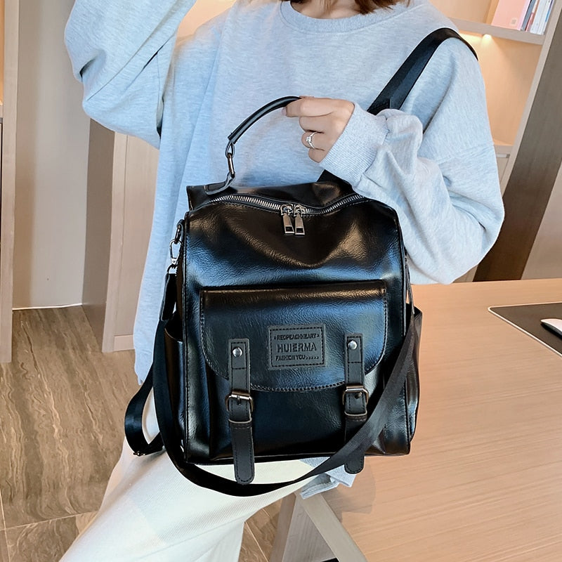 Women Pu Leather Backpack Fashion Rucksack Brand Designer Shoulder Bag Large Capacity Travel School