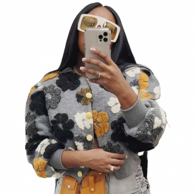 Dashiki African Casual Loose Jacket Woman Jacket Bomber Jacket Women Colorblock Coat Women Winter Spring Autumn New Sports Style