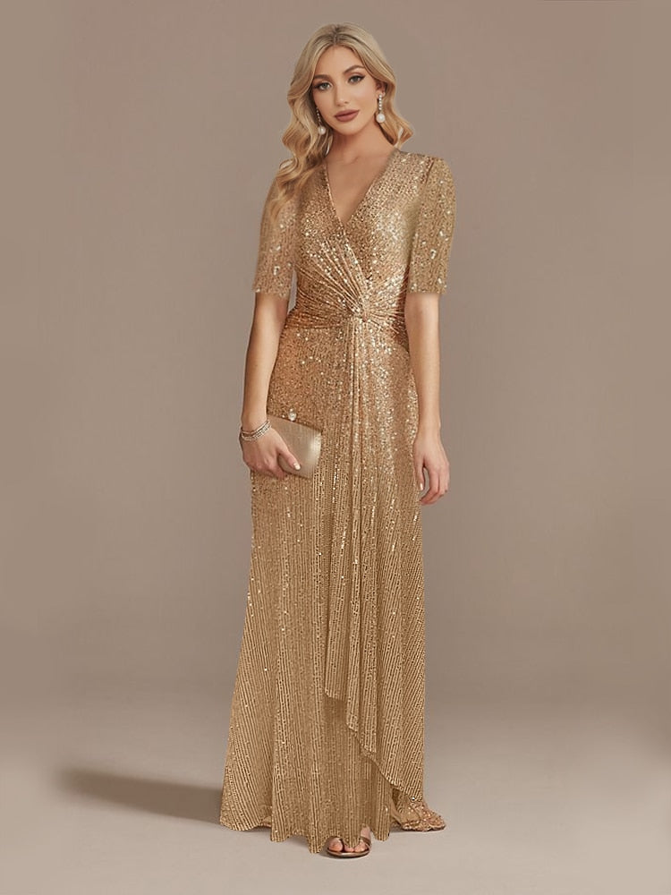 Lucyinlove Luxury Floor Length V-Neck Evening Dresses 2023 Women Party –  Mega Mart Center