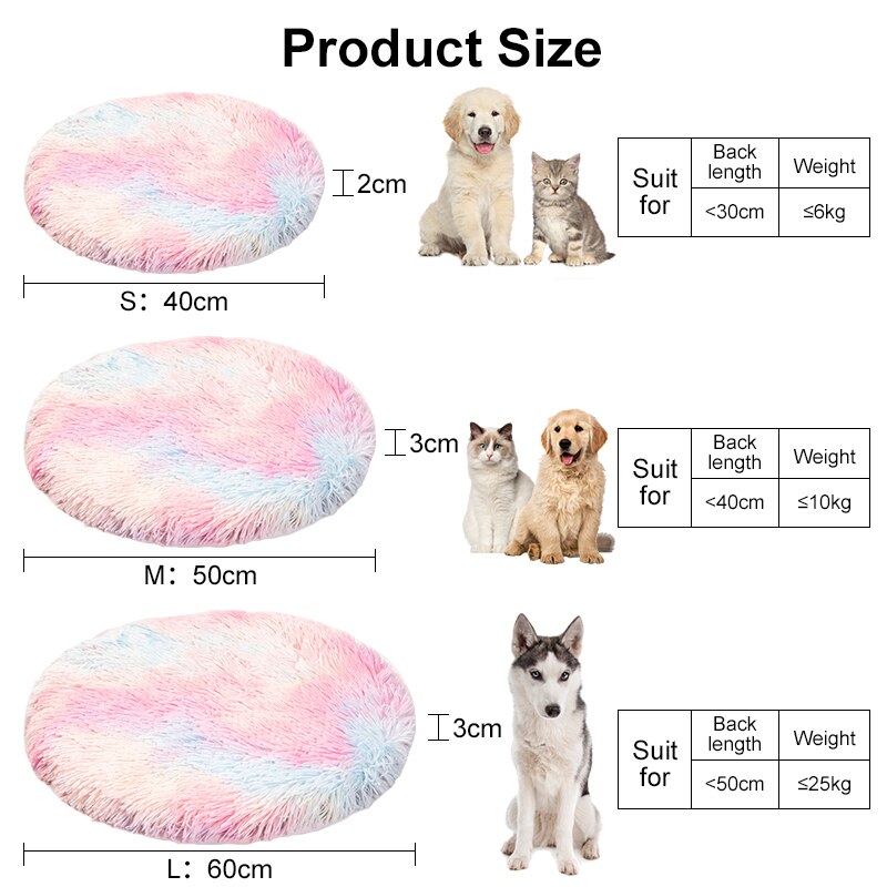Long Plush Pet Soft Fleece Pad Thickened Pet Sleeping Mat Round Pet Blanket Bed Mat For Puppy Dog Cat Cushion Pet Accessories