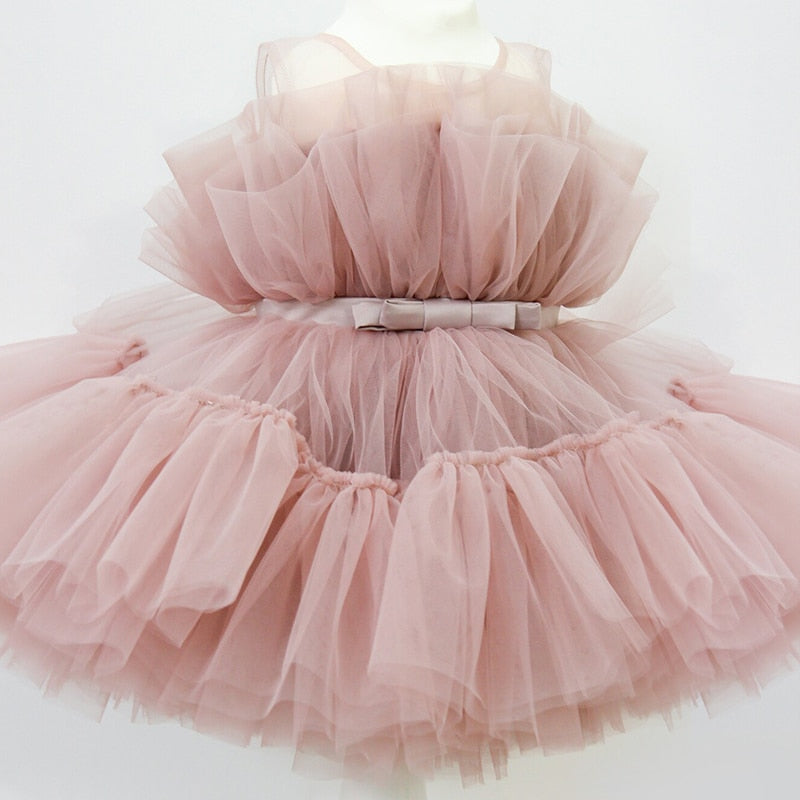 Baby Girl Tutu Party Gown Flower Girls Dresses for Wedding 1 2 3 4 5 Years