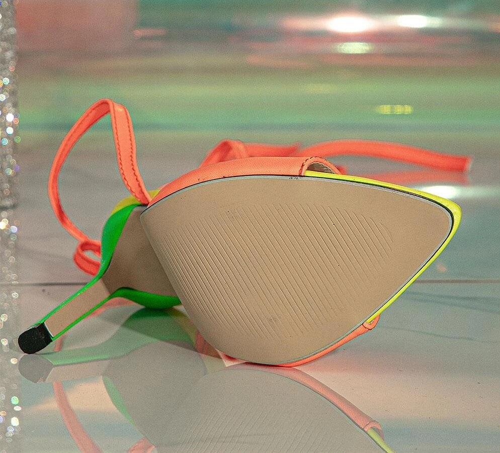 Sexy Thin High Heels Female Ankle Lace Up Summer Sandals Woman Rainbow Color Shoes