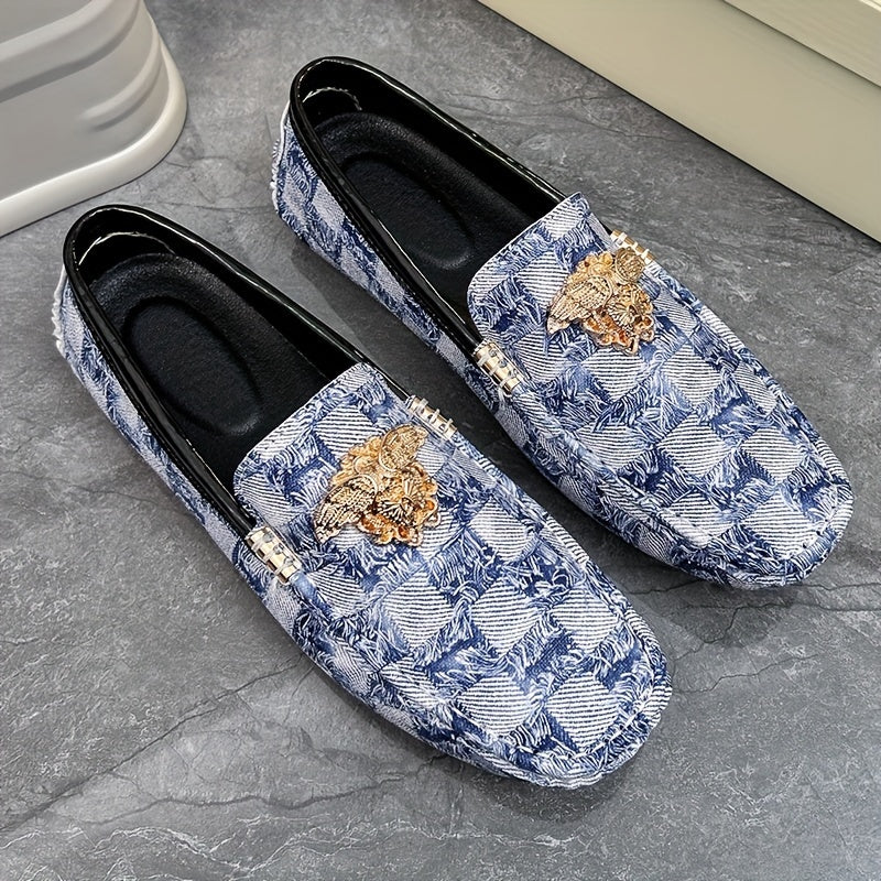 Men's Trendy Solid Color Slip On Bit Loafer Shoes, Comfy Non Slip Casual Durable Rubber Sole Lightweight Walking Shoes, Men's Footwear