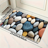 1pc Vibrant Pebble Pattern Rug - Anti-Slip Bathroom & Kitchen Mats, Decorative Water-Resistant Floor Coverings for Indoor/Outdoor Use, Perfect Non-Slip Bath Mat, Kitchen & Toilet Mats