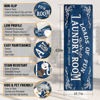 1pc Non Slip Laundry Room High Quality Runner Rug, Decor Non-Skid Comfort Standing Mat Machine Washable Text Design Laundry Mat, Floor Mats & Matting for Kitchen, Porch, Bathroom, Hotel, Commercial Laundry Rooms, And Home