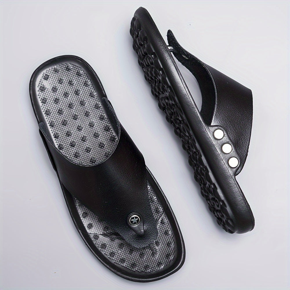 Men's Thong Sandals, Casual Lightweight Flip-flops Shoes Toe Post Sandals For Indoor Outdoor Walking, Beach Shoes For Spring And Summer