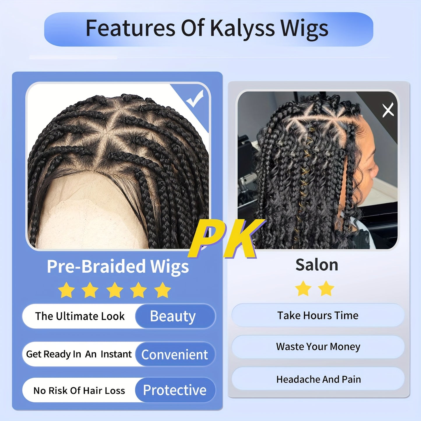 36 Bohemian Chic Box Braids Wig - Triangle Knotless & Curly - Synthetic Embroidered Double Lace Wigs for Women
