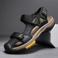 [Breathable Sandals] Summer Breathable Men's Sandals | Casual Sporty Open-Toe Shoes with Adjustable Straps, Faux Cover & Rubber Sole for Beach, Hiking, and Outdoor Activities