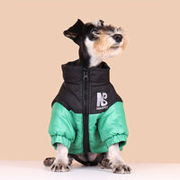 Thick Padded Winter Warm Dog Coat, Reflective Letter Graphic Jacket With Zip Up For Cold Seasons