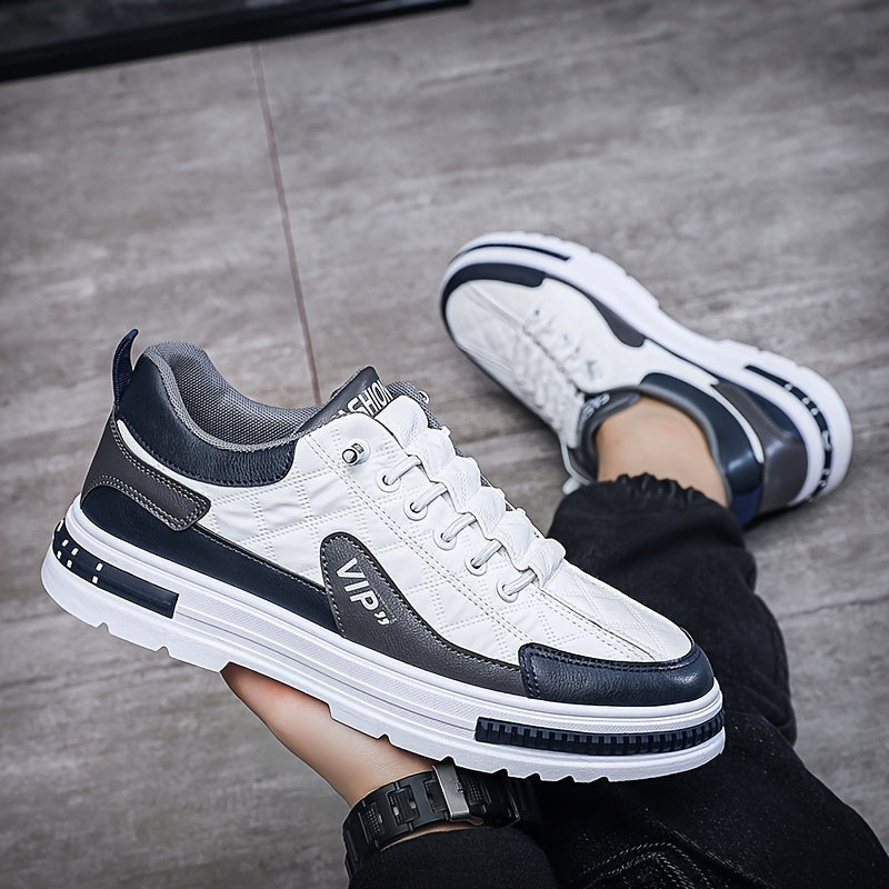 [Colour Block Skateboard Shoes] Men's Chic Street Style Colour Block Skateboard Shoes, Comfy Non Slip Casual Sneakers For Men's Outdoor Activities, Men's Footwear