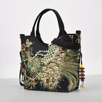 [Fashion Satchel] Retro Style Wo 'S Embroidered Satchel Bag | Fashion Double Handle Purse with Removable Strap