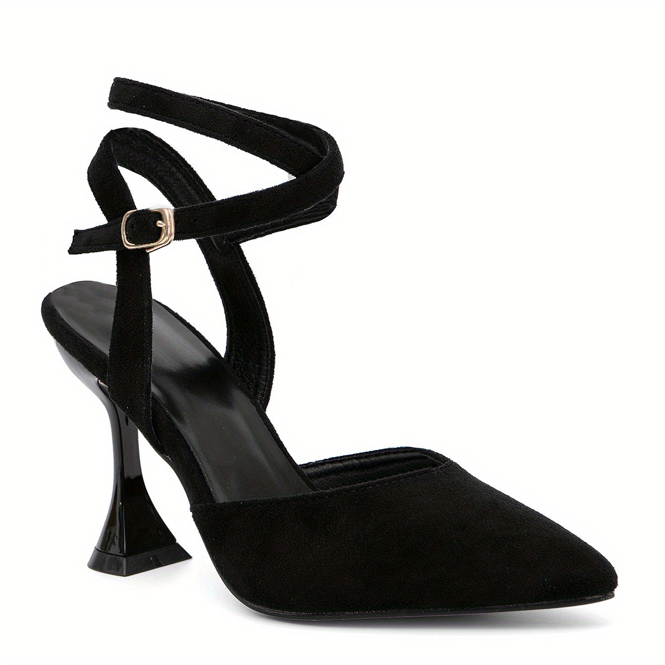 Women's Pointed Toe High Heels, Solid Color Crisscross Strap Slingback Sandals, Stylish Pyramid Heeled Sandals