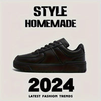 Men's Skate Shoes With Good Grip, Breathable Lace-up Sneakers, Men's Footwear