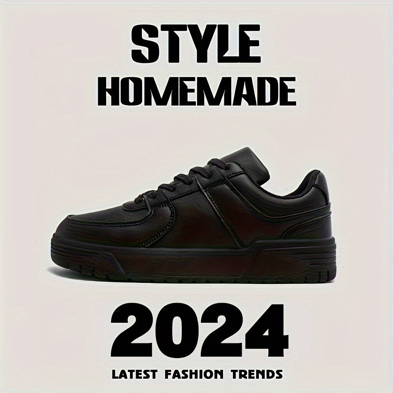Men's Skate Shoes With Good Grip, Breathable Lace-up Sneakers, Men's Footwear