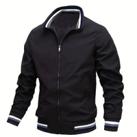 Men's Casual Baseball Jacket Coat Regular Fit College Hipster Windbreaker For Spring Autumn