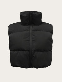 Stylish High Neck Sleeveless Vest Coat - Zip-Up, Casual, Solid Color, Women's Outerwear - Perfect for Daily Wear, Travel, and Outdoor Activities