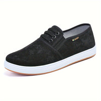 Comfy Tai Chi Kung Fu Slip-On Shoes - Men's Canvas Shoes with Non-Slip Durable Rubber Sole, Breathable Canvas Upper, and Soft Insoles for Comfortable Walking and Martial Arts Training - Ideal for Men's Footwear and Fitness En