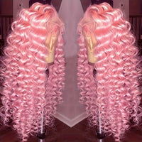 Synthetic 13*4 Lace Front Wigs Synthetic Long Wavy Hair Lace Front Wigs For Women Pastel Lace Front Wigs Deep Wave Curly Lace Wig For Women