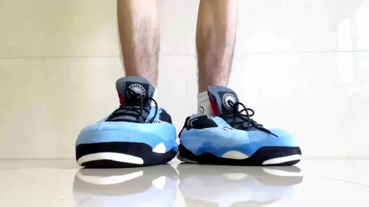 Men's Fuzzy Lace Up Thermal Home Shoes, Comfy Non Slip Casual Funny Indoor Shoes, Men's Footwear