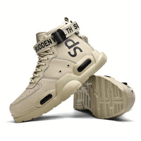 Men's Easily Wiped Clean Skate Shoes With Good Grip, High Top Trainers Fashion Sneakers Breathable Lace-up Outdoor Shoes, Men's Footwear