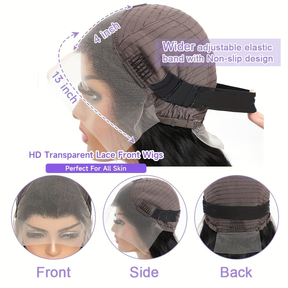 Glowing Short Bob Human Hair Wig - Super Dense 180% Volume with Seamless 13x4 Lace Front, Flawless Natural Hairline & Cute Baby Hair - Realistic and Irresistible
