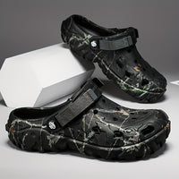 Men's Trendy Hollow Out Breathable Clogs, Comfy Non Slip Durable Soft Sole EVA Slippers For Men's Outdoor Activities, Men's Footwear