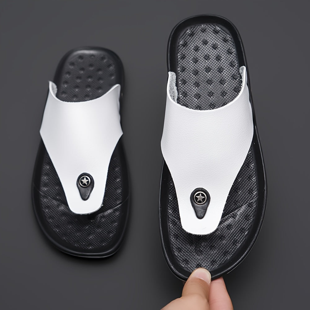 Men's Thong Sandals, Casual Lightweight Flip-flops Shoes Toe Post Sandals For Indoor Outdoor Walking, Beach Shoes For Spring And Summer