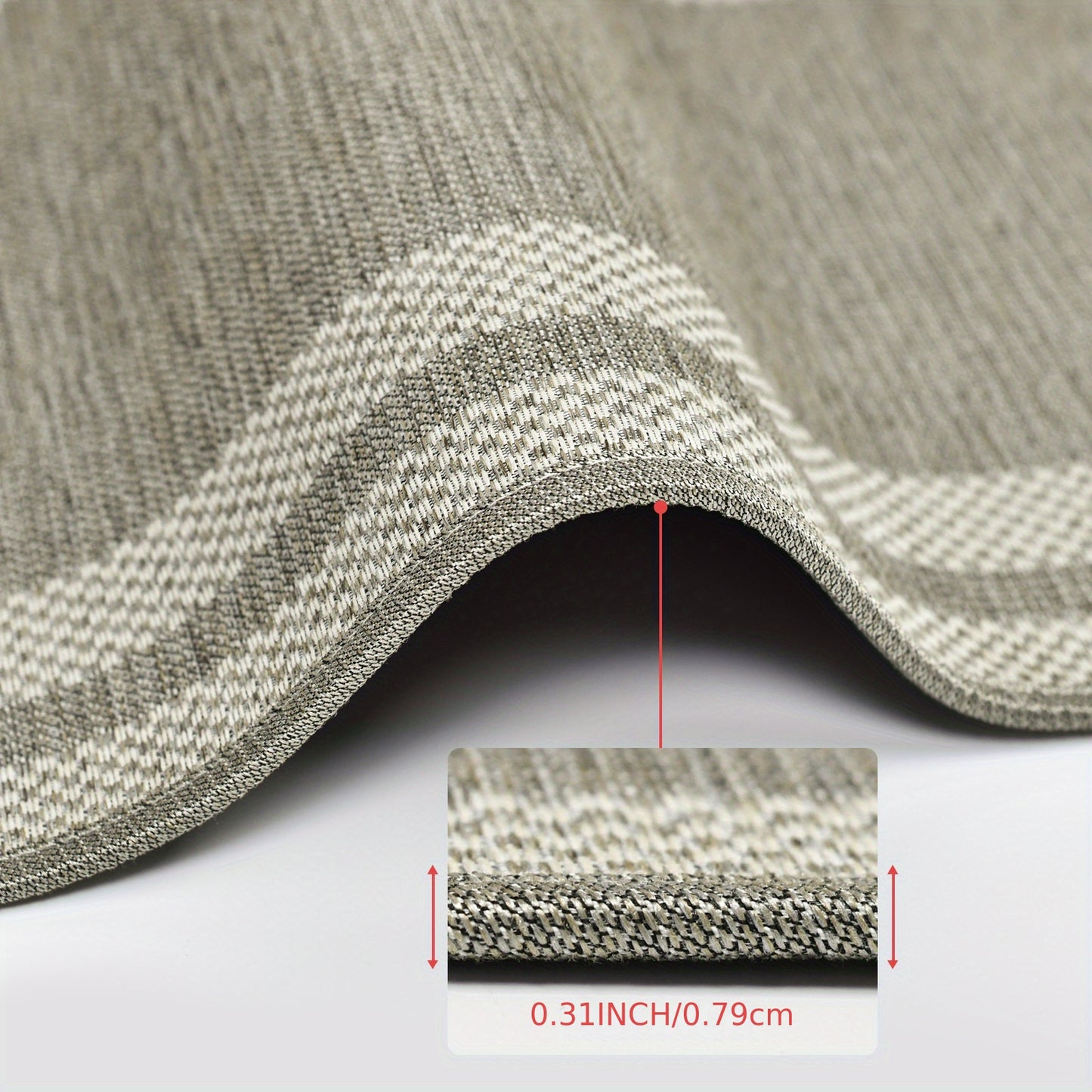 Sm:)e Rubber Non-Slip Washable Absorbent Kitchen Rugs and Mats Set of 2, Kitchen Mats for Floor Kitchen Runner Hallway Laundry Room in Front of Sink Beige Grey - 17x29 and 17x47 Inch