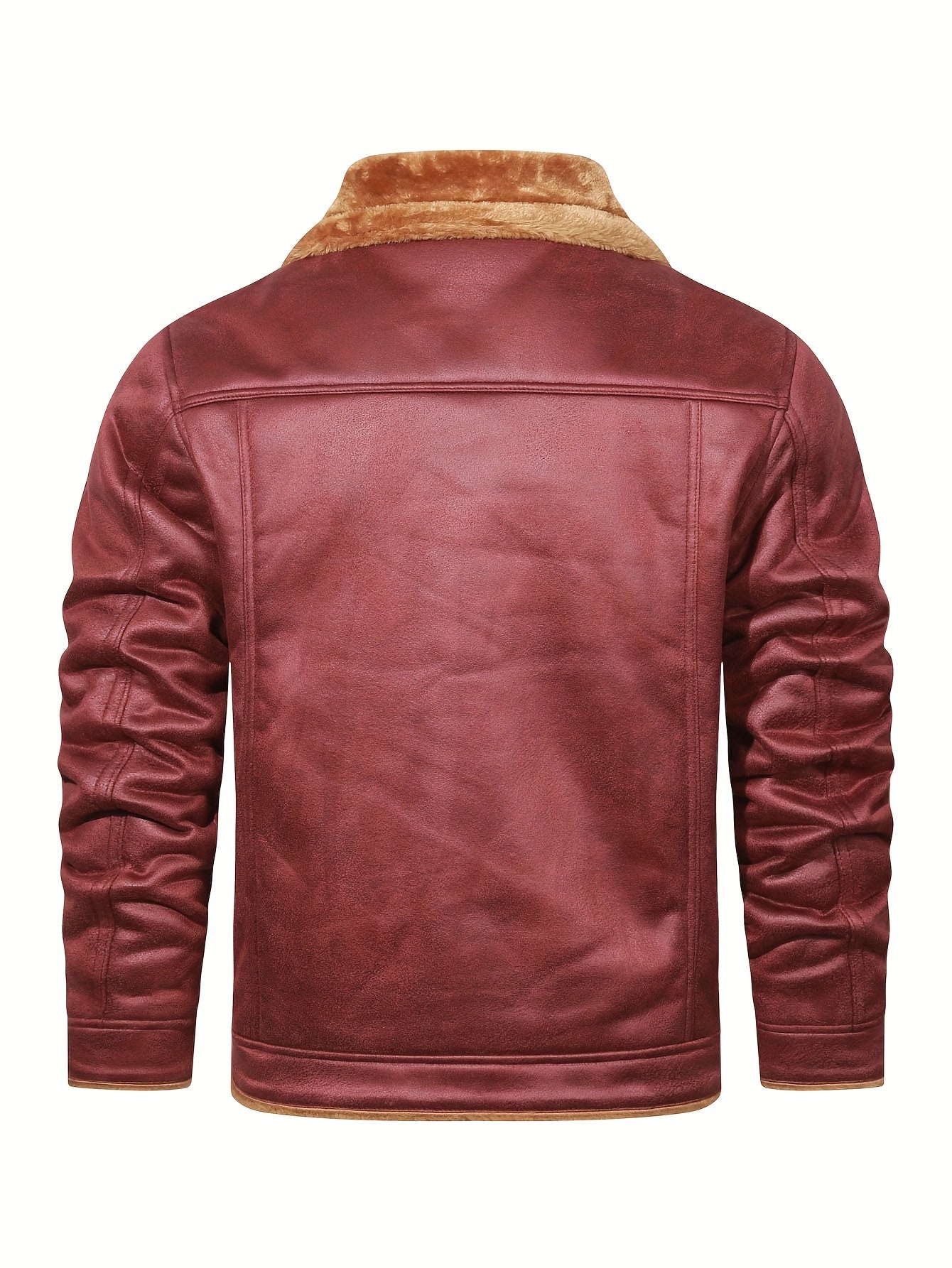 Men's Casual Polyester Jacket with Faux Lining, Solid Color, Long Sleeve, Single Breasted Placket, Non-Stretch Fabric, Regular Length, with Pockets - Daily & Casual Wear, Chilly Weather Apparel | Subtle Embellished Jacket | F