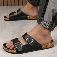 Men's Vintage Open Toe Breathable Slippers With Buckle Straps, Comfy Non Slip Durable Rubber Sole Walking Shoes, Men's Footwear