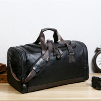 Men'S Genuine Travel Duffel Bag - Adjustable Shoulder Straps, Multiple Compartments, Durable & Stylish for Weekends, Trips & Daily Use (Black), Luggage for Travel, Secure Zipper Closure