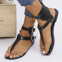 Womens Solid Color Thong Sandals with Stylish Buckle Detail - Ultra-Lightweight & Soft Sole - Effortless Casual Beach Shoes for Summer Escapes - Perfect for Koningsdag/Kings Day Celebrations