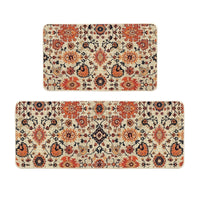 Sm:)e Flowers Bohemia Kitchen Mats Set Of 2, Daily Boho Home Decor Low-Profile Kitchen Rugs for Floor - 17x29 And 17x47 Inch