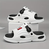 Men's Trendy Street Style Chunky Slippers, Comfy Non Slip Casual Durable Soft Sole EVA Slides, Men's Footwear