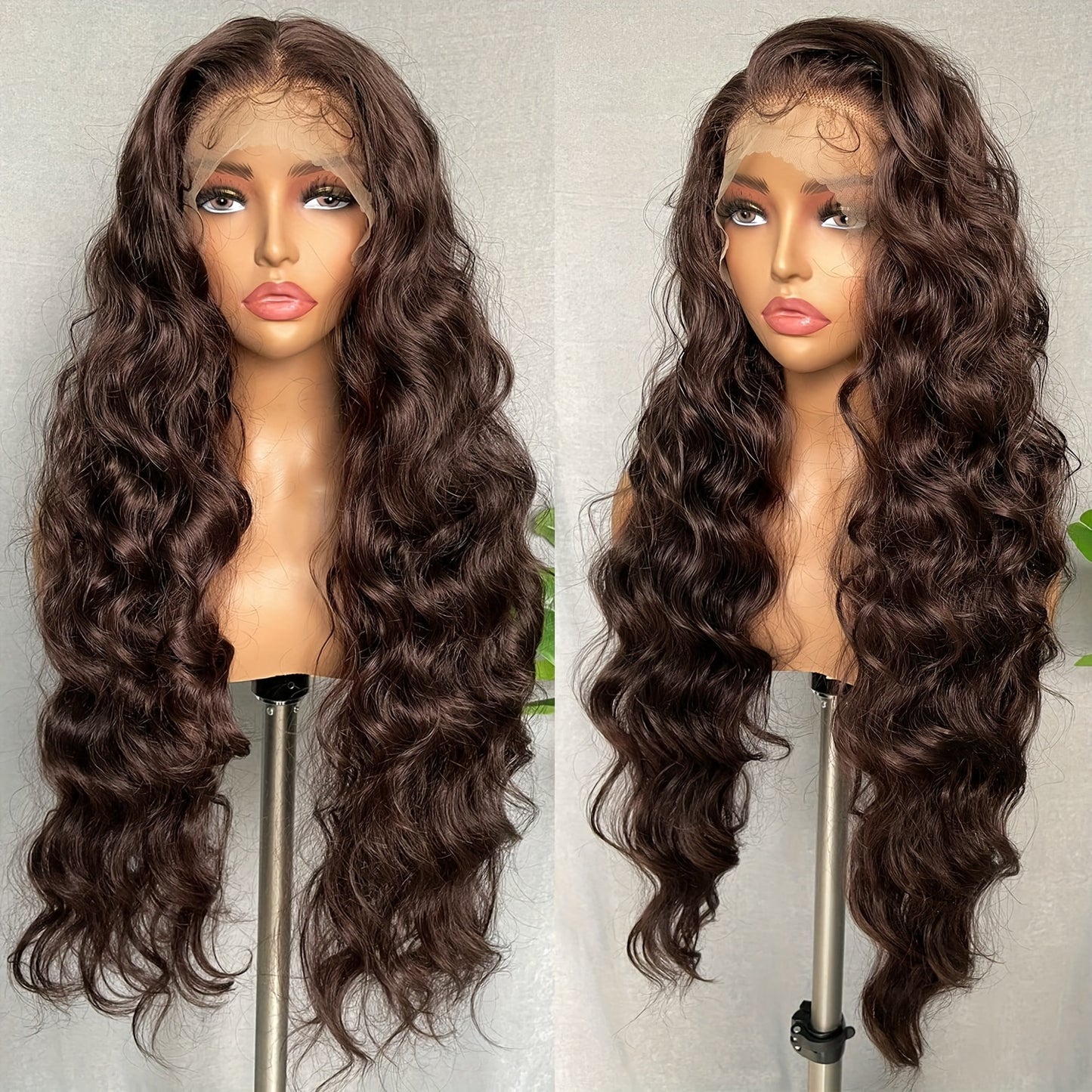 Full Head Lace Front Synthetic Wig - Wavy & Curly Hair, Middle Part, Music Festival Style, Long Hair, Full Coverage, Breathable, Adjustable Cap, Easy to Wear - for Women, Perfect for Music Festivals, Cosplay, and Everyday Wea