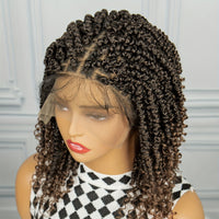Braids Wig Curly Braids Wig Synthetic Lace Wig Beginners Friendly Heat Resistant Wig For Women