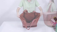 [Retro Beach Tote] 1pc Retro Large Beach Tote Bag - High Capacity Zipper Shoulder Sling Bag with Fixed Straps - Solid Color Multifunctional Synthetic Handbag for Women, Beach Accessory, Sturdy Construction