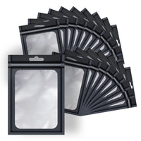 [Holographic Zipper Lock Bags] 100-Pack Holographic Zipper Lock Resealable Bags | Moisture-Proof Aluminum Foil Polyester Film Flat Transparent Window Pouch for Electronics/Jewelry/Cosmetics Organization, 4 Size Options, Non-f